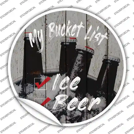 Bucket List Beer Novelty Circle Sticker Decal