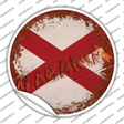Alabama Rusty Stamped Novelty Circle Sticker Decal