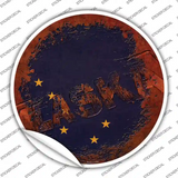 Alaska Rusty Stamped Novelty Circle Sticker Decal