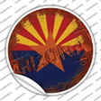 Arizona Rusty Stamped Novelty Circle Sticker Decal