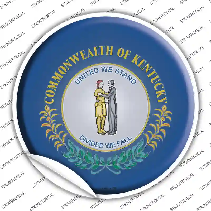 Kentucky State Flag Novelty Circle Sticker Decal