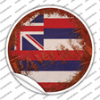 Hawaii Rusty Stamped Novelty Circle Sticker Decal
