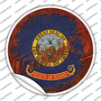 Idaho Rusty Stamped Novelty Circle Sticker Decal