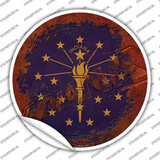 Indiana Rusty Stamped Novelty Circle Sticker Decal