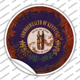 Kentucky Rusty Stamped Novelty Circle Sticker Decal