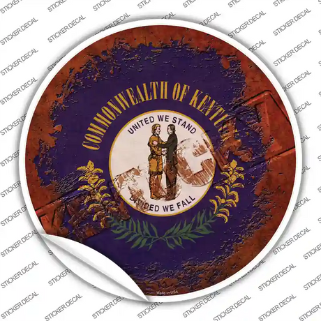 Kentucky Rusty Stamped Novelty Circle Sticker Decal