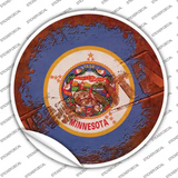 Minnesota Rusty Stamped Novelty Circle Sticker Decal