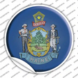 Maine State Flag Novelty Circle Sticker Decal