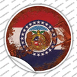 Missouri Rusty Stamped Novelty Circle Sticker Decal