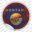 Montana Rusty Stamped Novelty Circle Sticker Decal