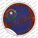 Nevada Rusty Stamped Novelty Circle Sticker Decal