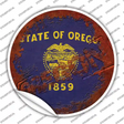 Oregon Rusty Stamped Novelty Circle Sticker Decal