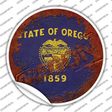 Oregon Rusty Stamped Novelty Circle Sticker Decal