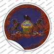 Pennsylvania Rusty Stamped Novelty Circle Sticker Decal