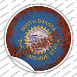 South Dakota Rusty Stamped Novelty Circle Sticker Decal