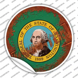 Washington Rusty Stamped Novelty Circle Sticker Decal