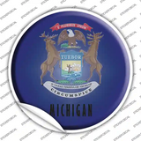 Michigan State Flag Novelty Circle Sticker Decal