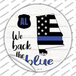 Alabama Back The Blue Novelty Circle Sticker Decal