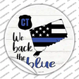 Connecticut Back The Blue Novelty Circle Sticker Decal