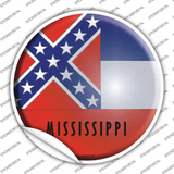 Mississippi State Flag Novelty Circle Sticker Decal