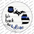Michigan Back The Blue Novelty Circle Sticker Decal