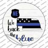 Nebraska Back The Blue Novelty Circle Sticker Decal