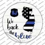New Jersey Back The Blue Novelty Circle Sticker Decal