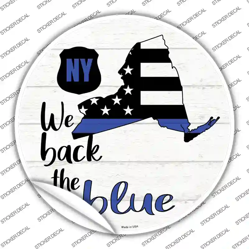 New York Back The Blue Novelty Circle Sticker Decal