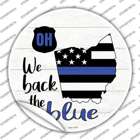 Ohio Back The Blue Novelty Circle Sticker Decal