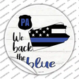 Pennsylvania Back The Blue Novelty Circle Sticker Decal
