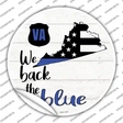 Virginia Back The Blue Novelty Circle Sticker Decal