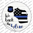Wisconsin Back The Blue Novelty Circle Sticker Decal