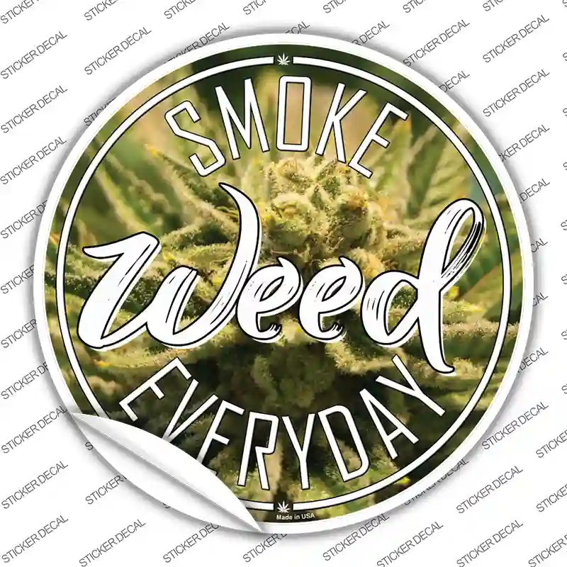 Smoke Weed Everyday Novelty Circle Sticker Decal