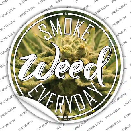 Smoke Weed Everyday Novelty Circle Sticker Decal