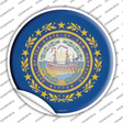 New Hampshire State Flag Novelty Circle Sticker Decal