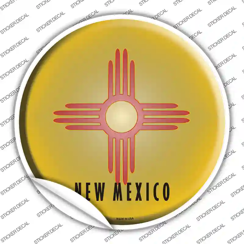 New Mexico State Flag Novelty Circle Sticker Decal