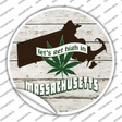 Lets Get High In Massachusetts Novelty Circle Sticker Decal
