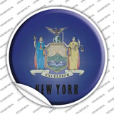 New York State Flag Novelty Circle Sticker Decal