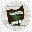 Lets Get High In Ohio Novelty Circle Sticker Decal