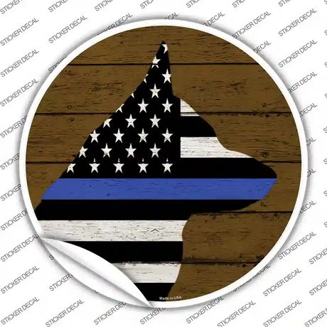 K9 Blue Line Novelty Circle Sticker Decal