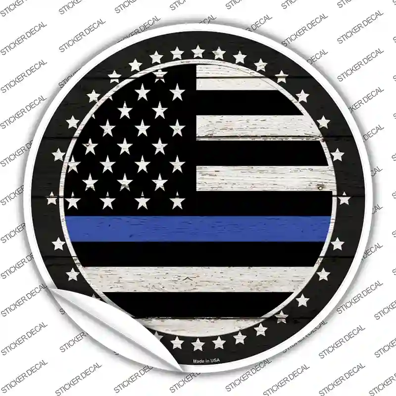 Blue Line Novelty Circle Sticker Decal