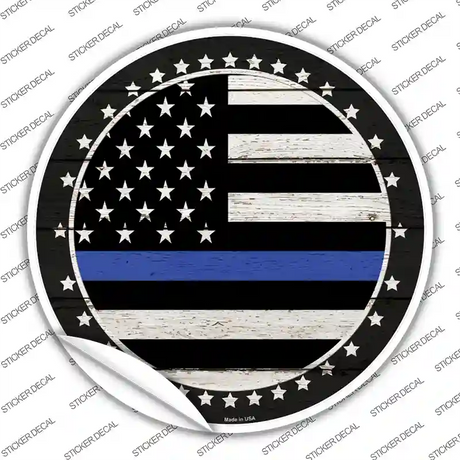 Blue Line Novelty Circle Sticker Decal