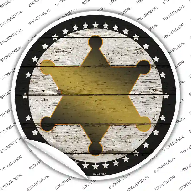 Sheriff Star Novelty Circle Sticker Decal