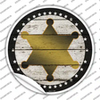 Sheriff Star Novelty Circle Sticker Decal