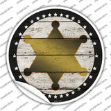 Sheriff Star Novelty Circle Sticker Decal