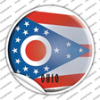 Ohio State Flag Novelty Circle Sticker Decal