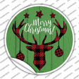Merry Christmas Reindeer Novelty Circle Sticker Decal