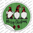 Merry Christmas Gnomes Novelty Circle Sticker Decal