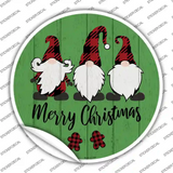 Merry Christmas Gnomes Novelty Circle Sticker Decal