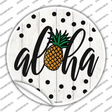 Aloha Pineapple Novelty Circle Sticker Decal